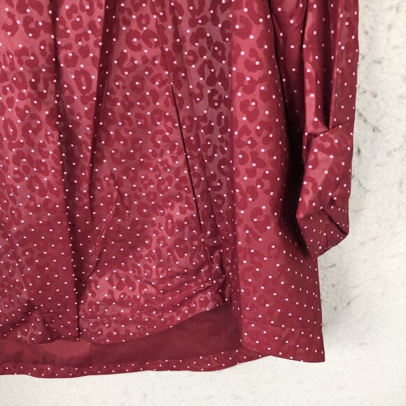 Chicos 1 Zenergy Jacket Womens Medium Burgundy Polkadot Anorak Artsy NEW - Picture 14 of 16